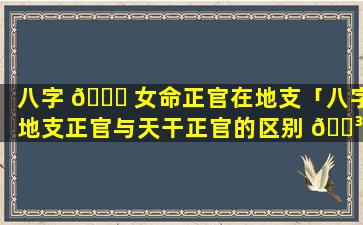 八字 🐟 女命正官在地支「八字地支正官与天干正官的区别 🐳 」